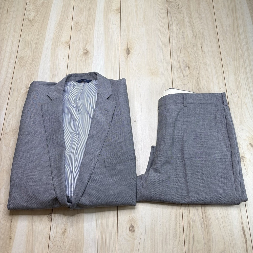 Brooks Brothers Explorer Regent Fit Textured 2 Piece Suit Gray Mens 50R W:40x30